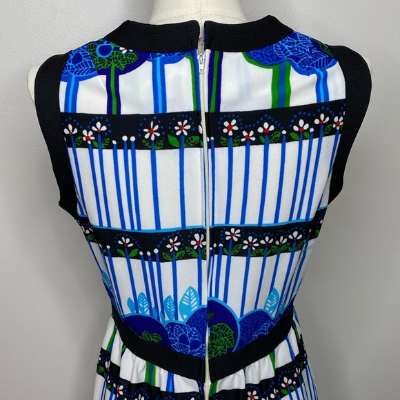 Vintage 70s Leslie Fay Novelty Whimsical Tree Forrest Print Hostess Maxi Dress - Picture 7 of 11